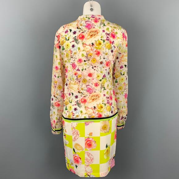 MSGM Size M Multi-Color Floral Long Sleeve Shift Dress - Picture 3 of 5